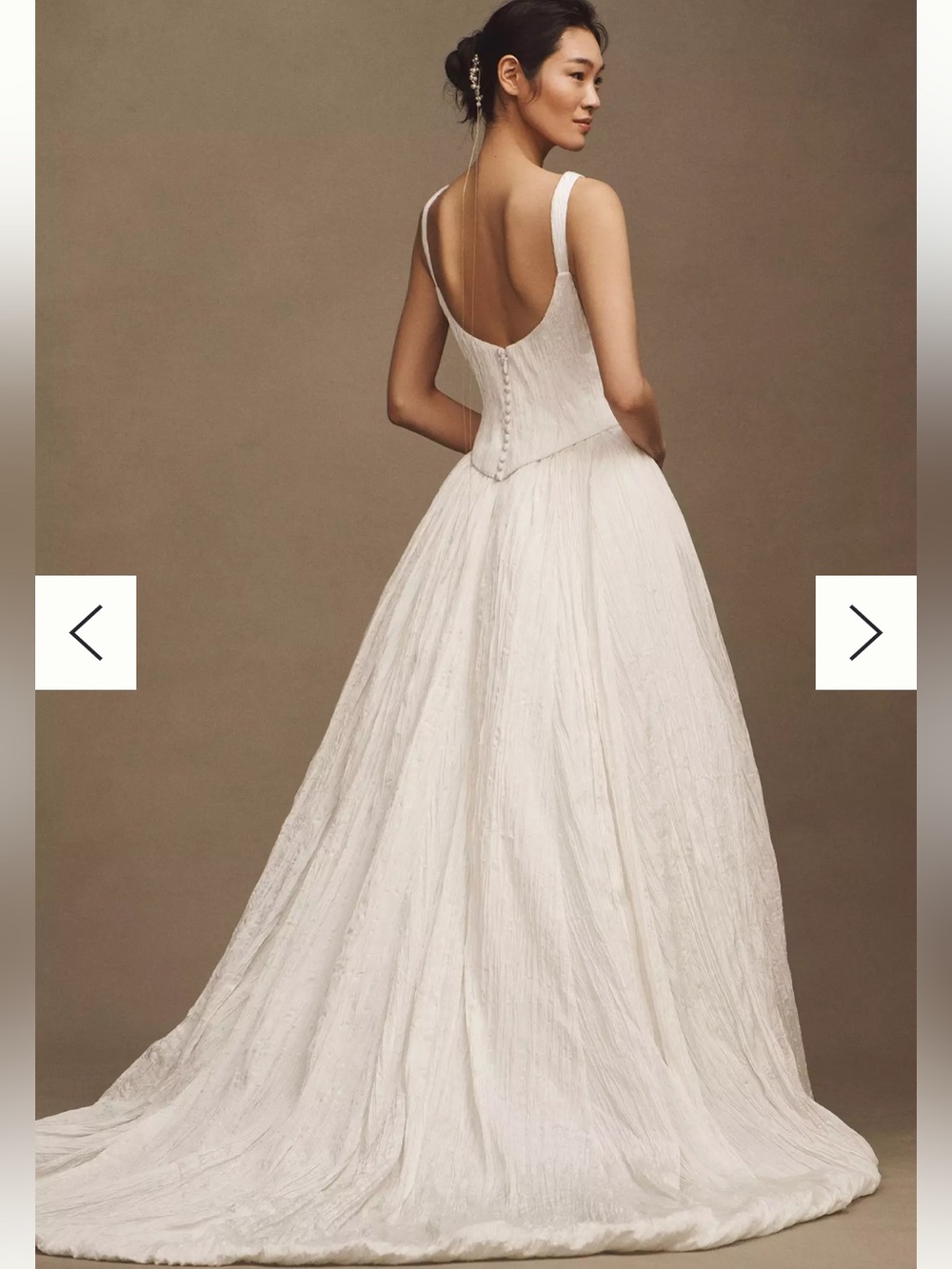 Jenny Yoo Aria Crinkled Wedding Dress NWT - Picture 3 of 10
